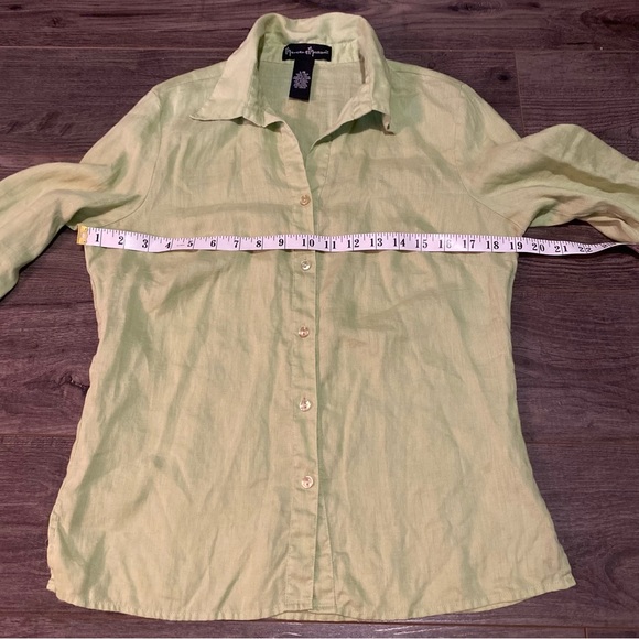Mercer & Madison linen button up shirt lime green - Picture 7 of 7